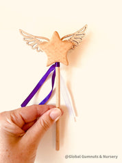 Wooden Star Wand: Playful star wand for fairy-themed activities and gifts.