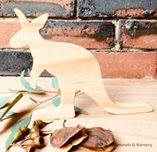 Set of six large Australian wooden animals, perfect for imaginative play or display.