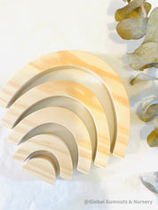 Rainbow Wooden Stacker: Eco-friendly handmade rainbow stacker for creative play.