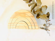 Rainbow Wooden Stacker: Eco-friendly handmade rainbow stacker for creative play.