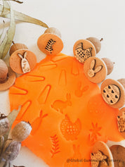 easter gumnut nature stamps: set of 4 or 8 easter-themed gumnut stamps for crafting.