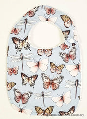 Butterfly Collection Bib: Handmade bib featuring butterfly illustrations.