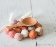 Pure Wool Felt Balls: Soft felt balls in mixed colours for creative play and crafting.