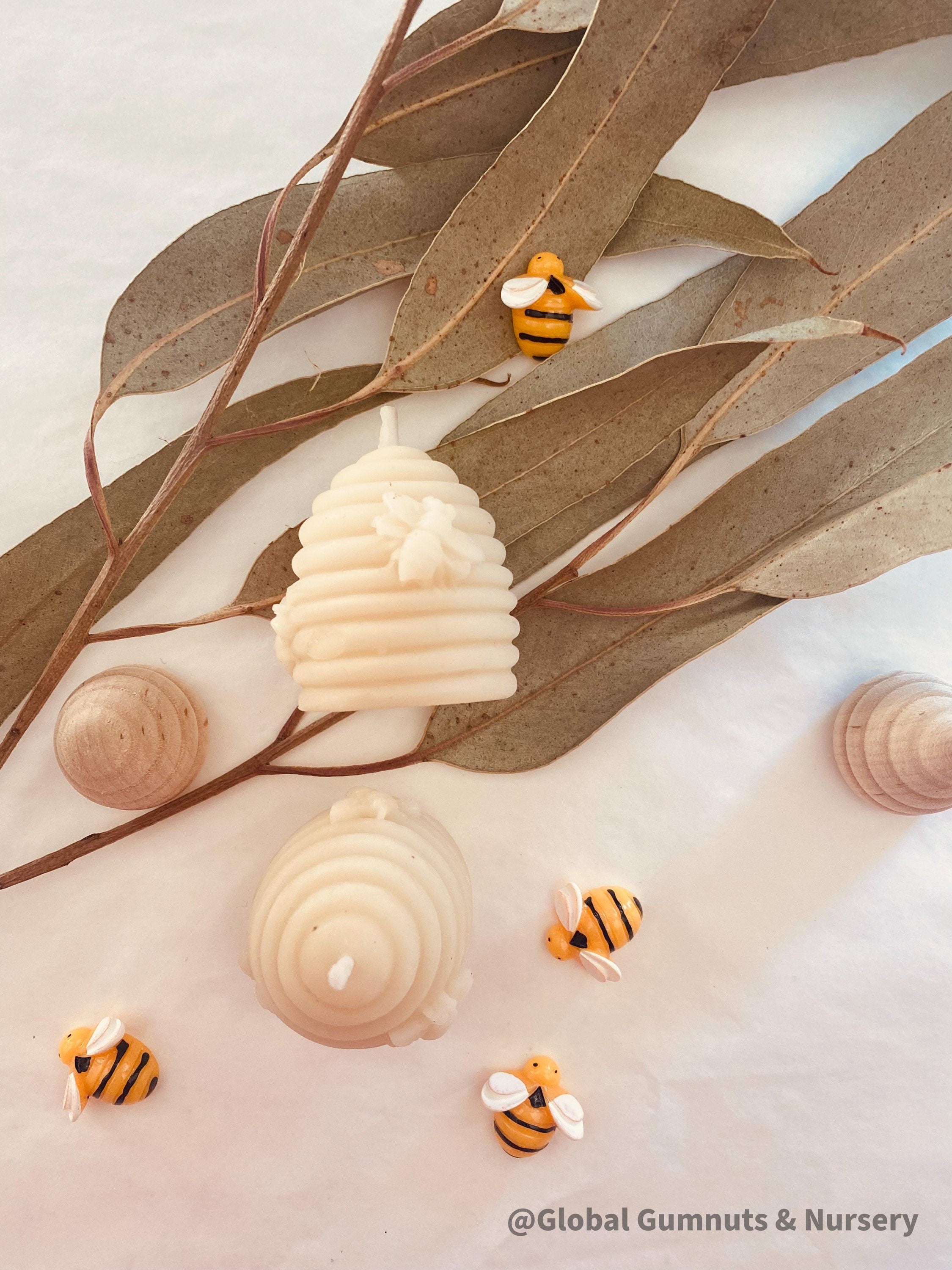 Natural beeswax candles, combining eco-friendly elegance with a warm glow.
