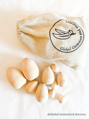 Easter Gift Set: 10 handcrafted wooden eggs for Easter festivities.