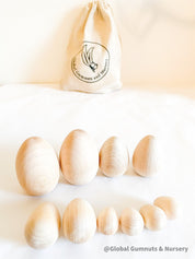 Easter Gift Set: 10 handcrafted wooden eggs for Easter festivities.