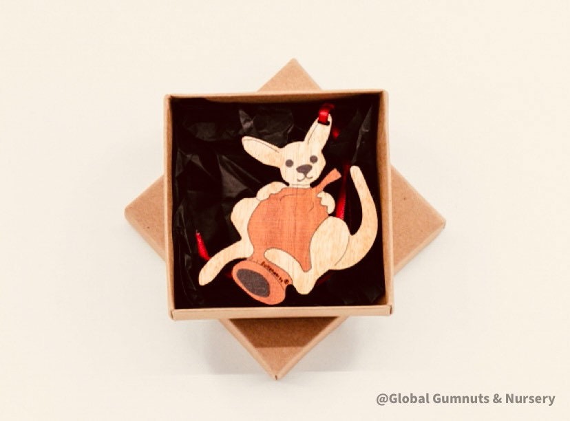 Gumnut kangaroo ornament, a charming Australian-themed decoration for home or gifts.