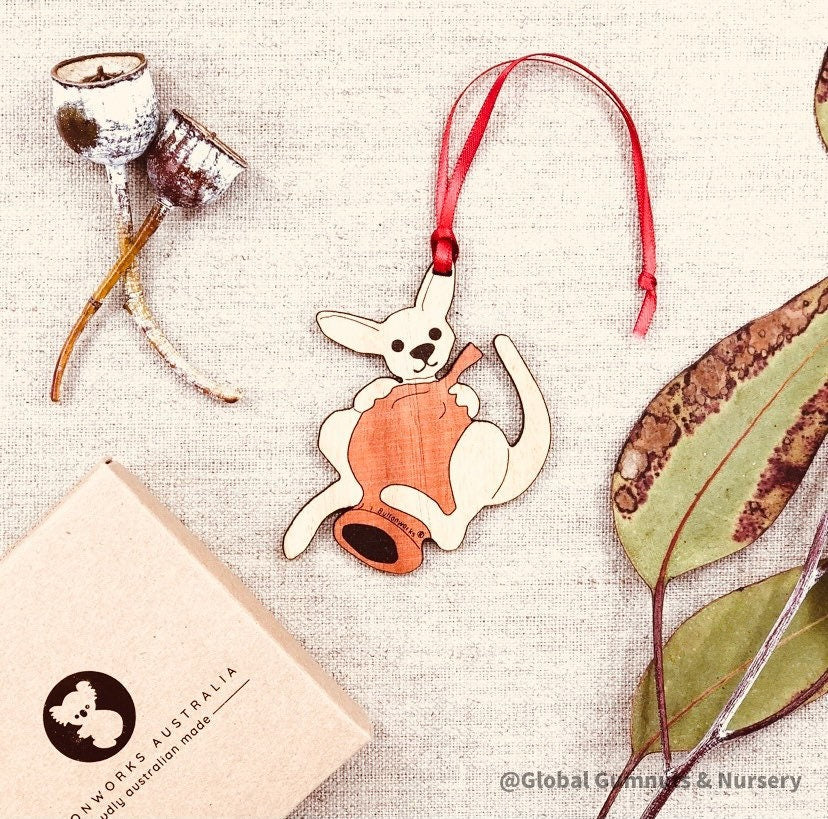 Gumnut kangaroo ornament, a charming Australian-themed decoration for home or gifts.