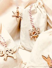 wooden numbers advent calendar: 1-24 deluxe wooden numbered pieces for a diy christmas advent calendar.