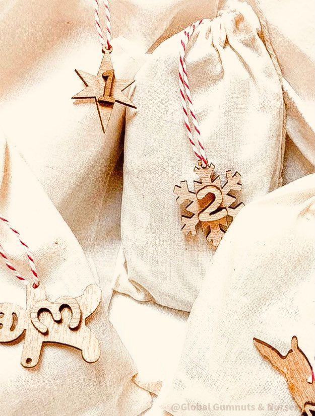 wooden numbers advent calendar: 1-24 deluxe wooden numbered pieces for a diy christmas advent calendar.