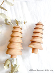 Marijke’s Wooden Forest Trees: Handcrafted wooden Christmas trees.