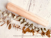 Natural Wooden Rolling Pin: 19.5cm rolling pin for baking or crafting.