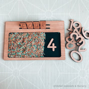 Chunky wooden numbers, 10-piece set for fun number learning, Montessori activities, or creative play.