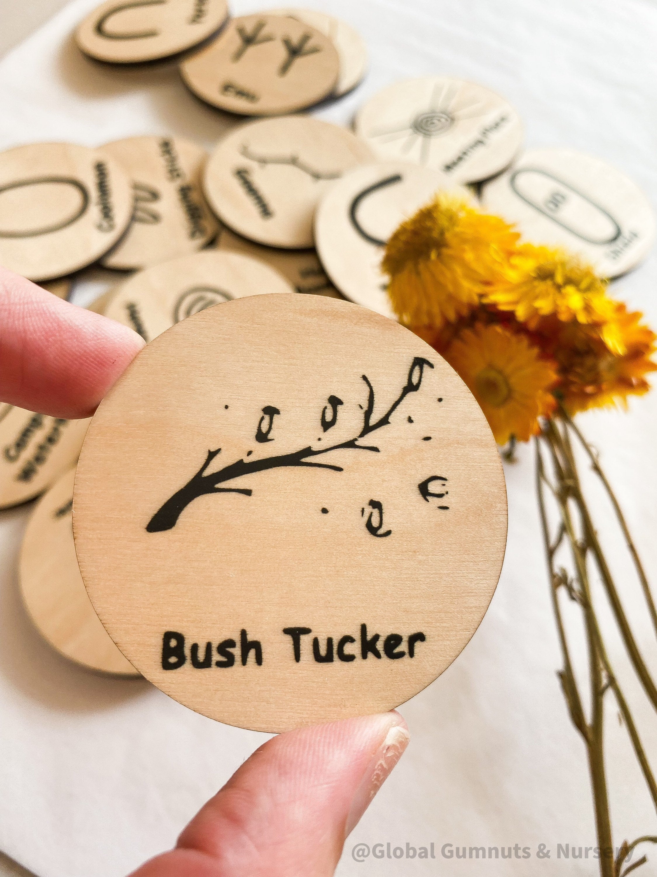 Indigenous Symbols (Birch Wood): NAIDOC Week educational set in natural wood.