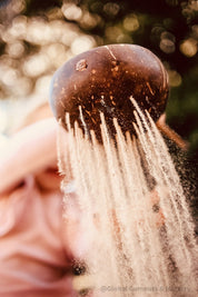 Short handle sand or water scoop, a kid-friendly tool for mud kitchens or play.