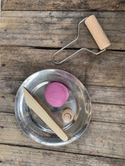 Play Dough Rolling Pin: Wooden roller for sensory tools and play.