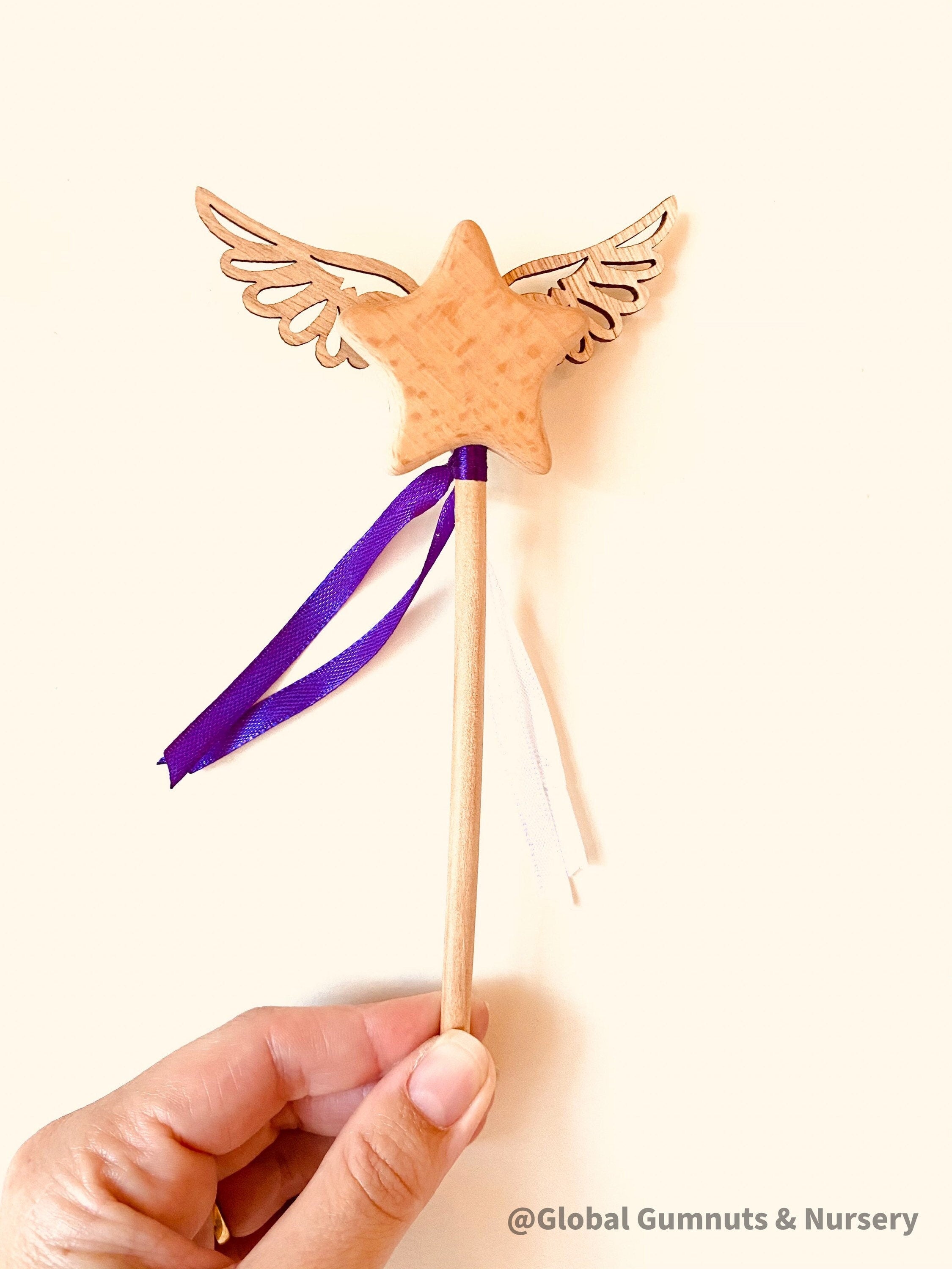 Wooden Star Wand: Playful star wand for fairy-themed activities and gifts.