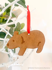 Wombat Ornament: Christmas tree ornament showcasing a native wombat.