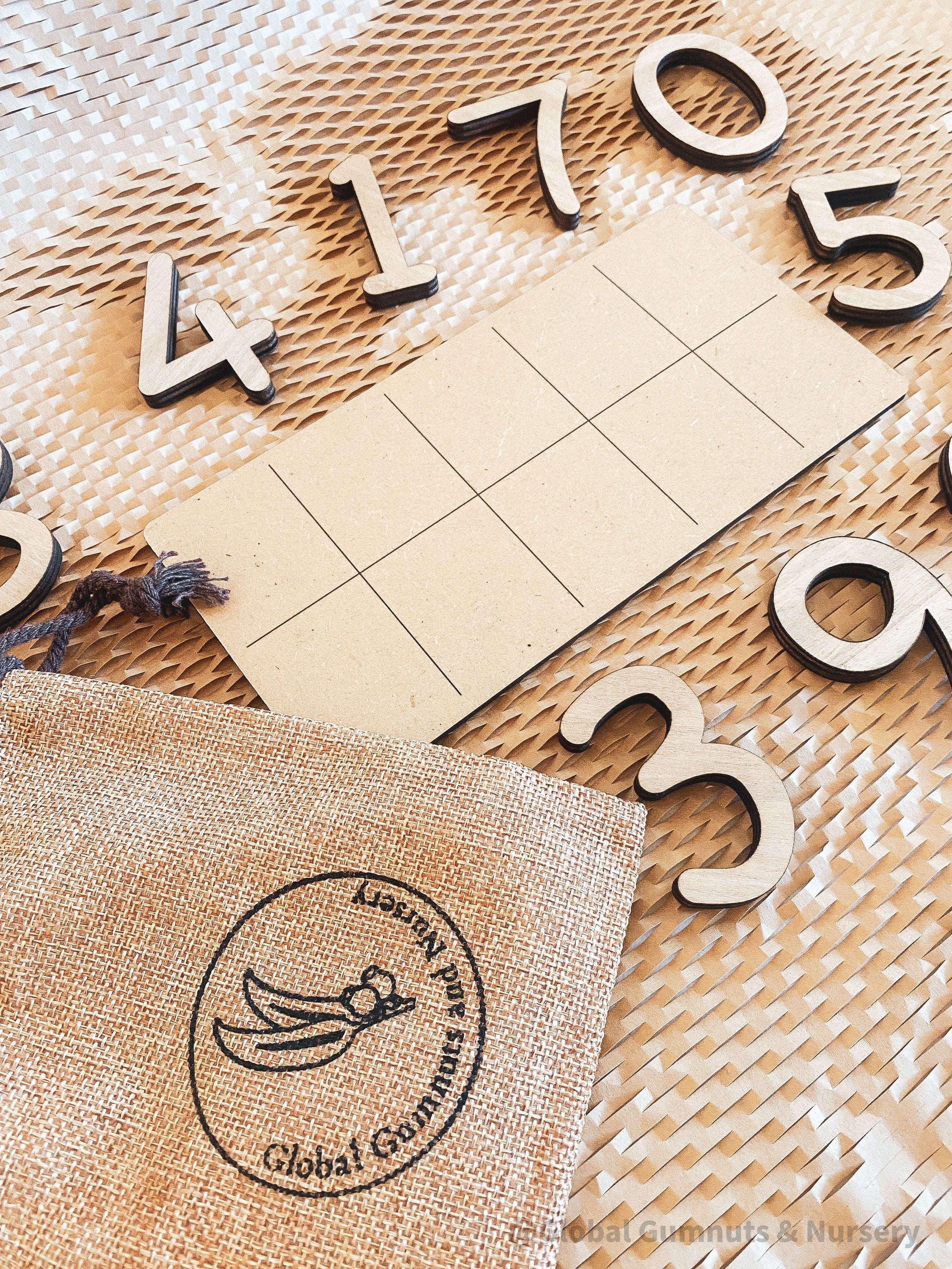 Blank Wooden Tens Board: Educational counting board designed for math activities.