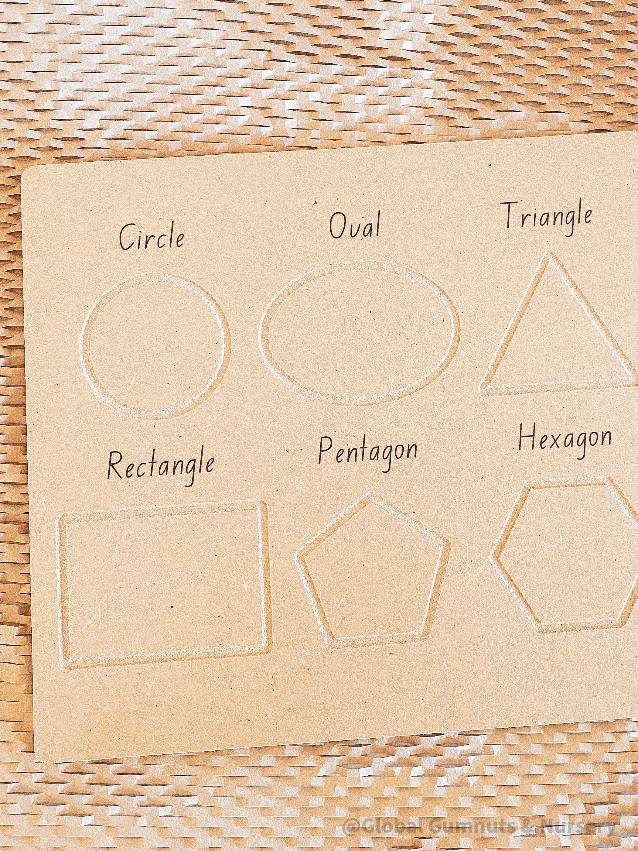 Shapes Wooden Tracing Board: Learn shapes with a board, matching pieces, and stylus.