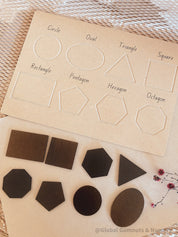 Shapes Wooden Tracing Board: Learn shapes with a board, matching pieces, and stylus.