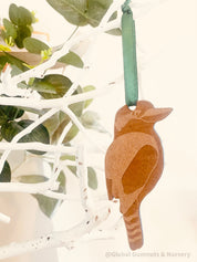 Kookaburra Ornament: Wooden Christmas ornament featuring an Australian kookaburra.