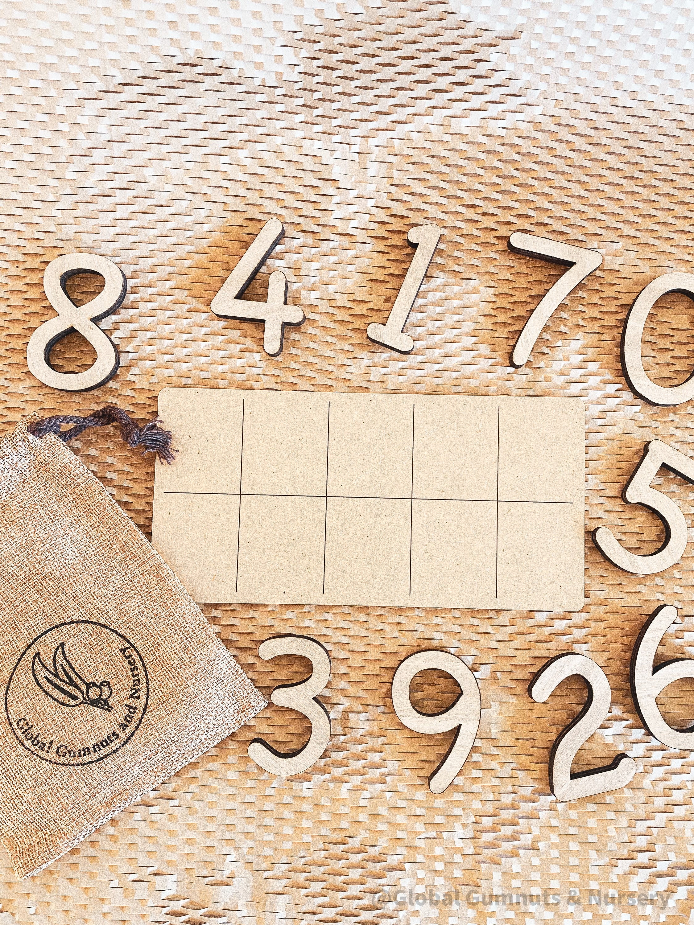 Blank Wooden Tens Board: Educational counting board designed for math activities.