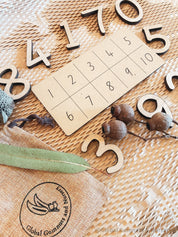 Blank Wooden Tens Board: Educational counting board designed for math activities.