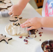 Rolling Pin Tree Branch: Natural wooden rolling pin ideal for play dough and sensory activities.