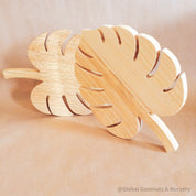 Handcrafted Monstera Leaf Decor: Wooden monstera leaf for natural home decor.