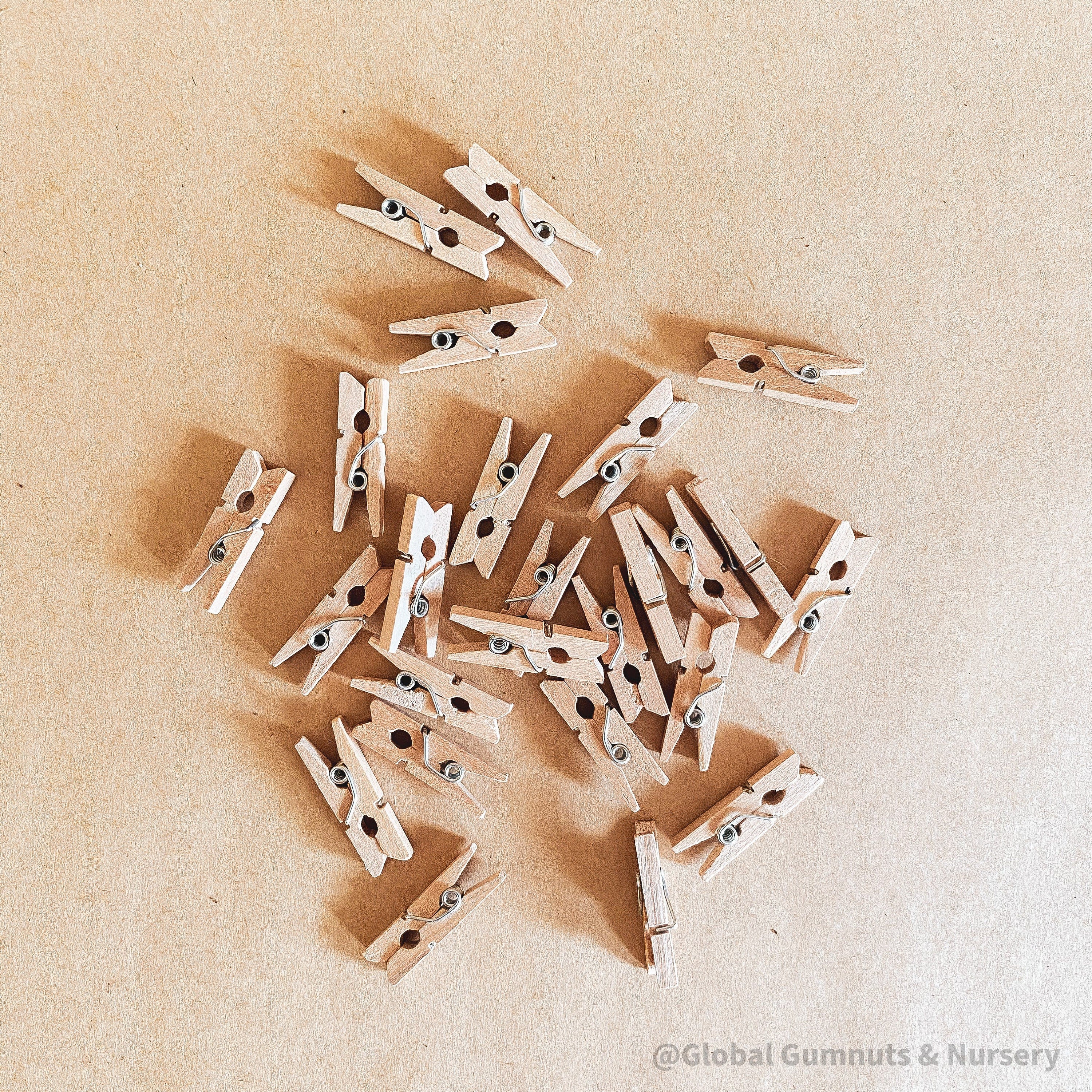 Mini wooden pegs, versatile clips ideal for advent calendars or craft projects.