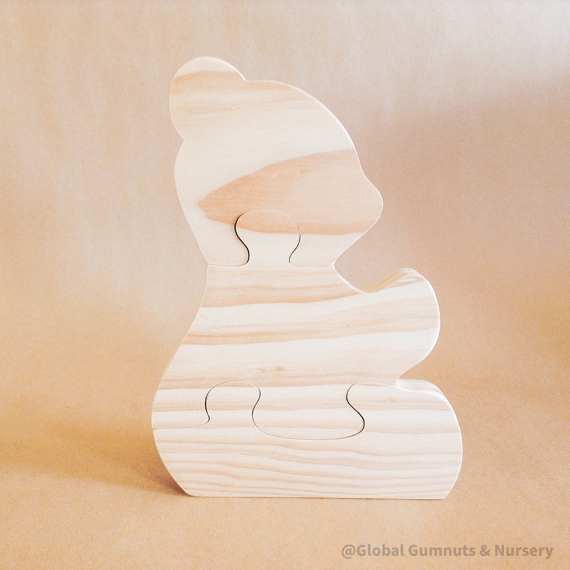 Honey Bear Puzzle: Personalized wooden honey bear puzzle for toddlers.