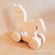 Unicorn Push-Pull Toy: Handmade unicorn wheely toy for imaginative play.