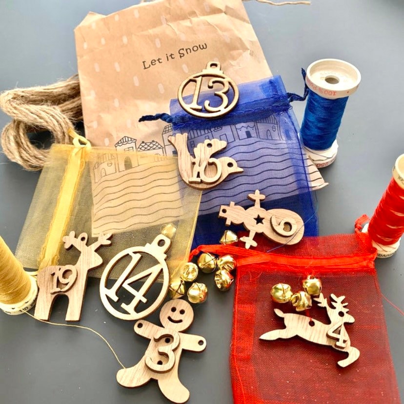 wooden numbers advent calendar: 1-24 deluxe wooden numbered pieces for a diy christmas advent calendar.