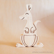 Kangaroo shelfie decor piece, handcrafted with an Australian animal theme.