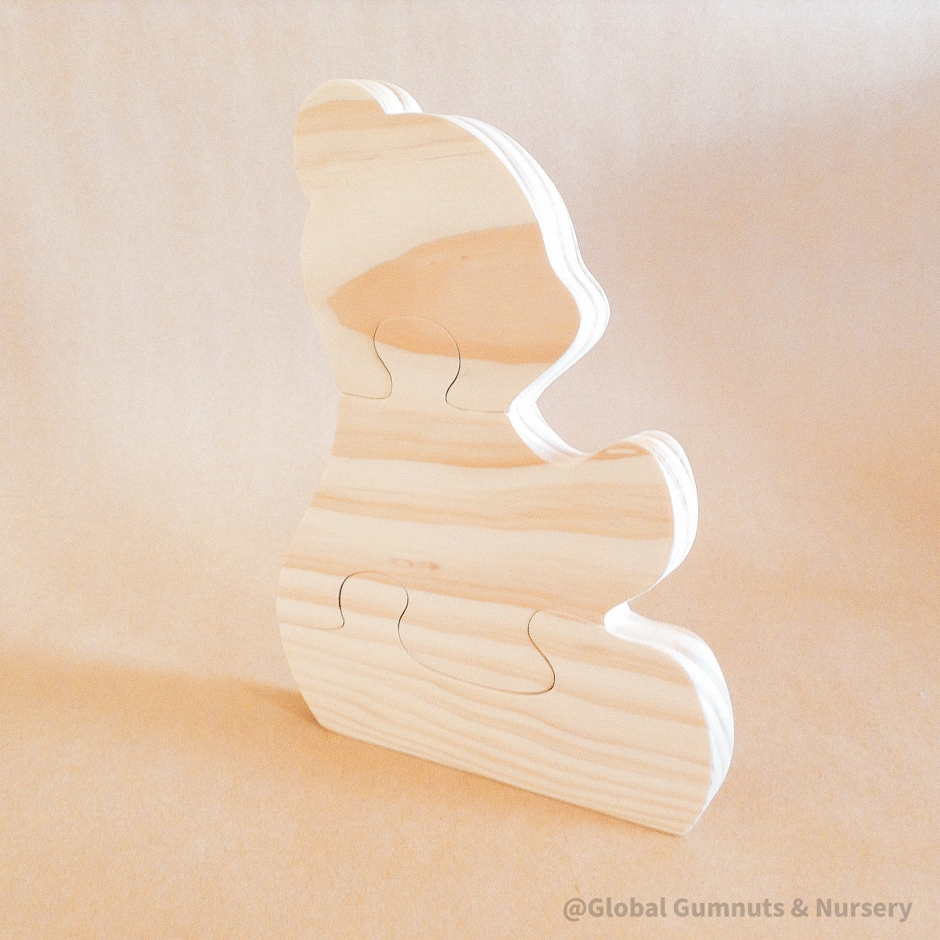 Honey Bear Puzzle: Personalized wooden honey bear puzzle for toddlers.