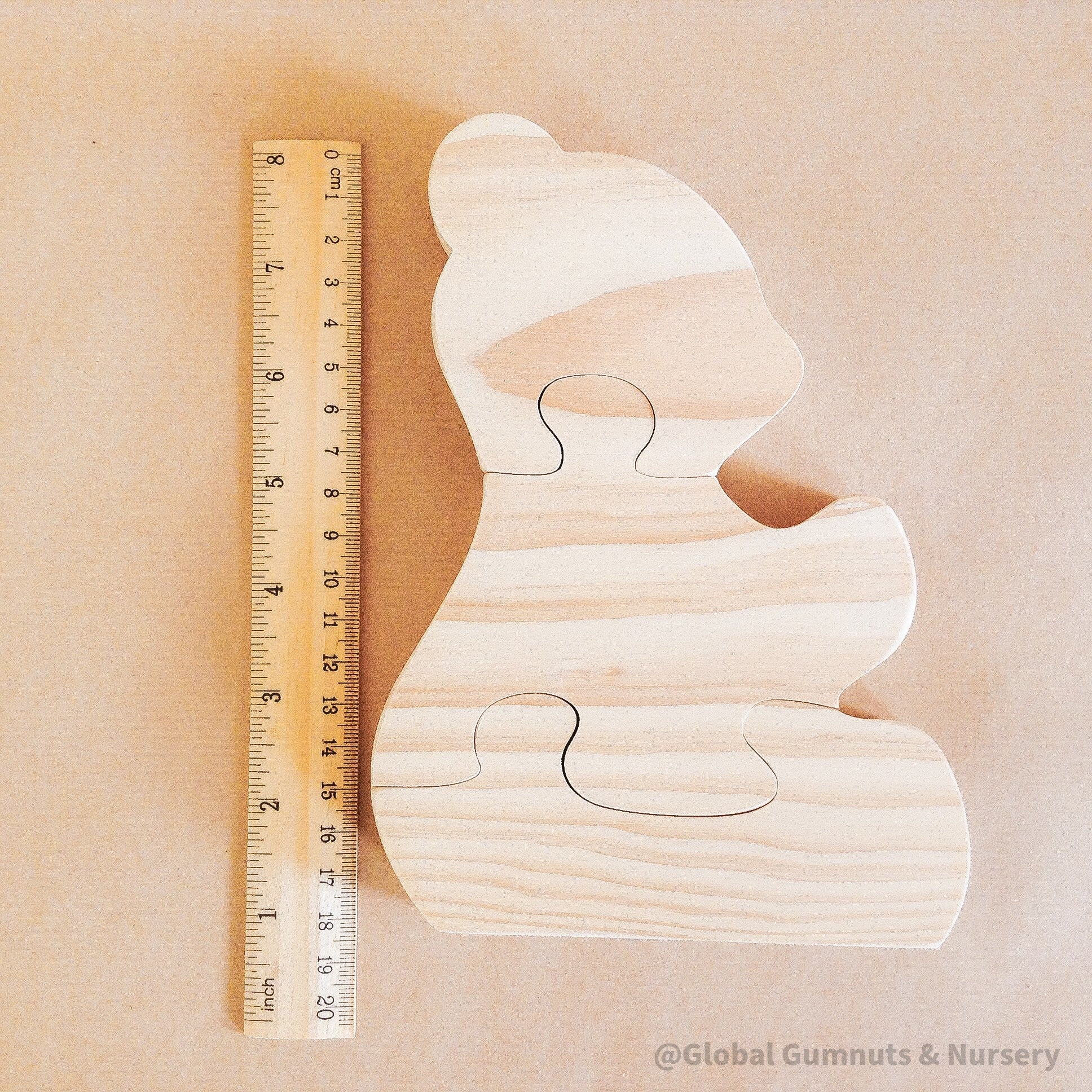 Honey Bear Puzzle: Personalized wooden honey bear puzzle for toddlers.