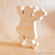 free standing wooden santa decor: wooden santa figure for standing christmas decor, handcrafted for festive displays.