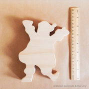 Free Standing Wooden Santa Decor: Wooden Santa figure for standing Christmas decor, handcrafted for festive displays.