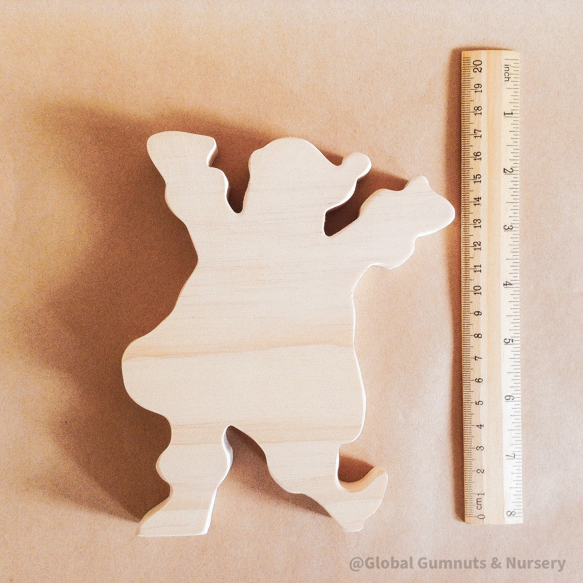 Free Standing Wooden Santa Decor: Wooden Santa figure for standing Christmas decor, handcrafted for festive displays.
