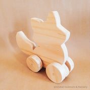 Wooden CAT Push-Pull Toy: Customizable wooden cat toy with non-toxic finish.