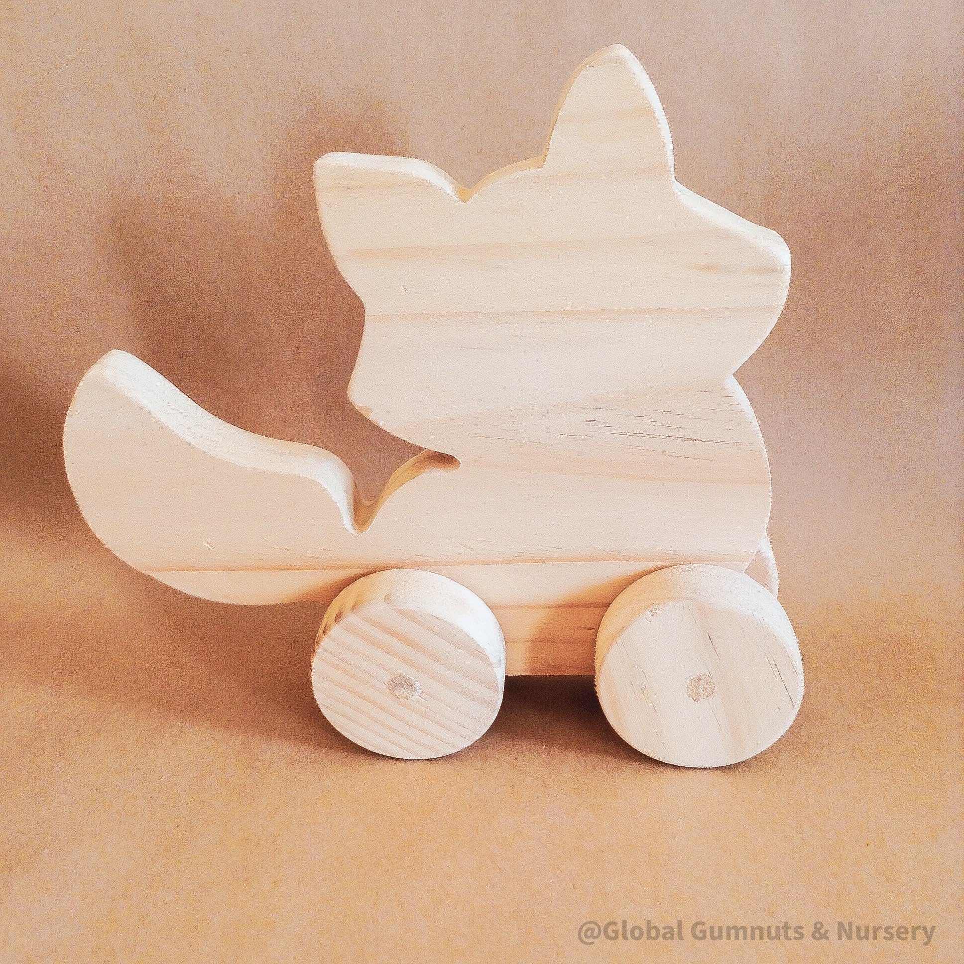 Wooden CAT Push-Pull Toy: Customizable wooden cat toy with non-toxic finish.