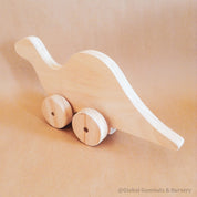 Personalized Dinosaur Toy: Eco-friendly wooden dinosaur toy for toddlers with custom options.