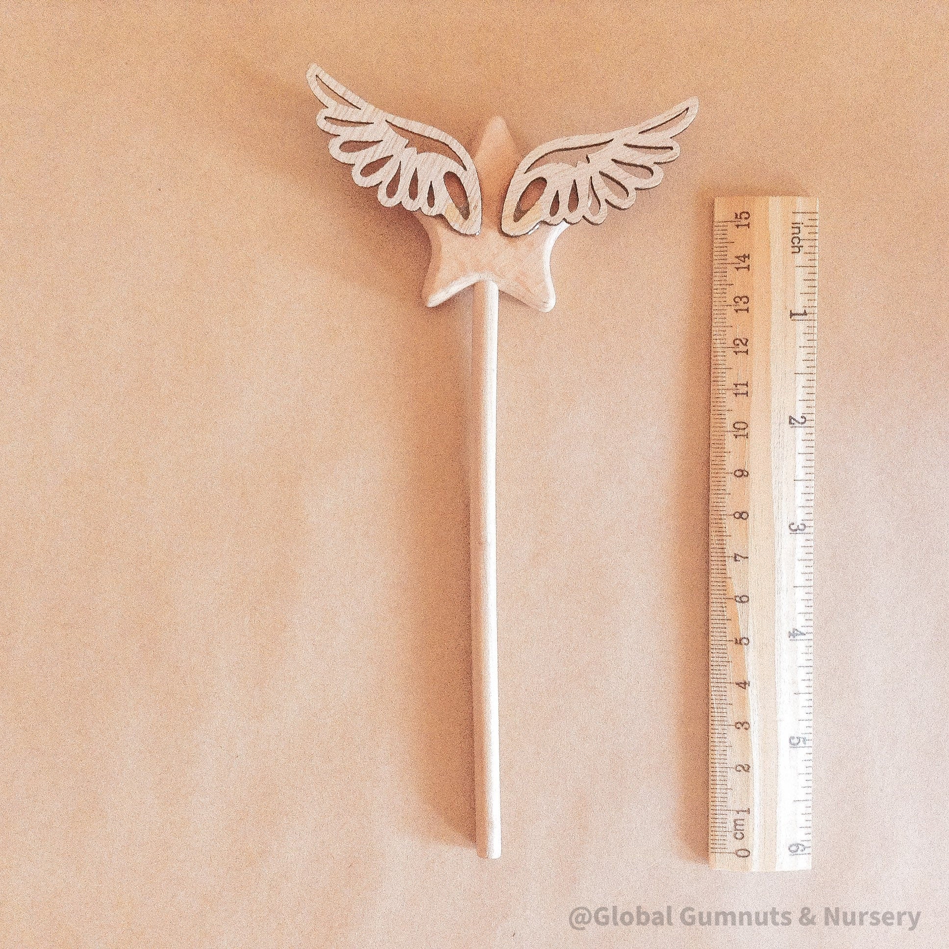 Wooden Star Wand: Playful star wand for fairy-themed activities and gifts.