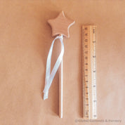 Wooden Star Fairy Wand: Beech wood star wand, perfect for parties or imaginative play.