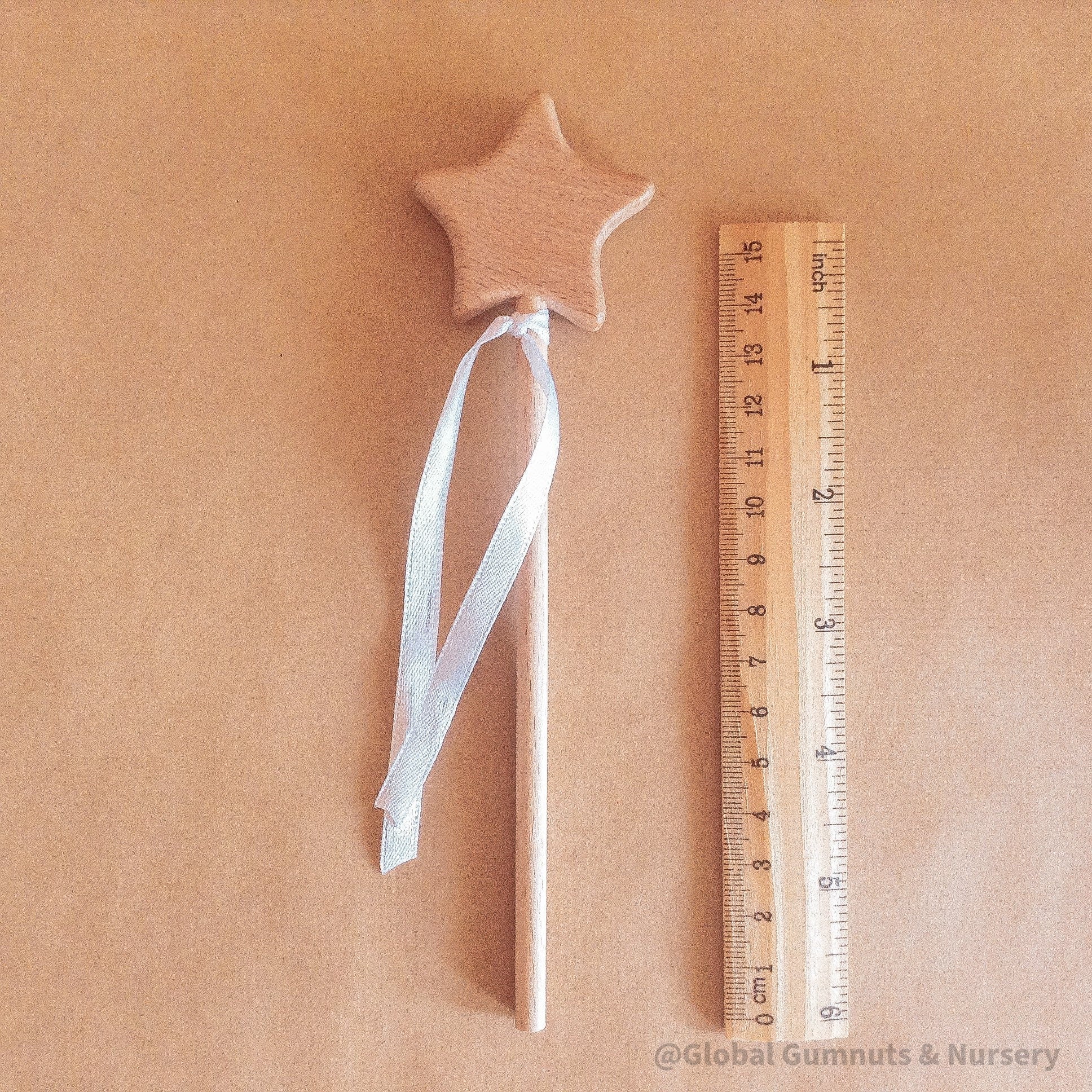 Wooden Star Fairy Wand: Beech wood star wand, perfect for parties or imaginative play.