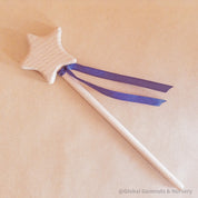 Wooden Star Fairy Wand: Beech wood star wand, perfect for parties or imaginative play.