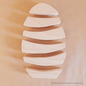 Natural wooden egg stacker, perfect for creative play or Montessori learning.