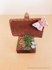 Dainty handmade fairy garden signs, crafted in WA Southwest, perfect for magical garden setups or whimsical decor.