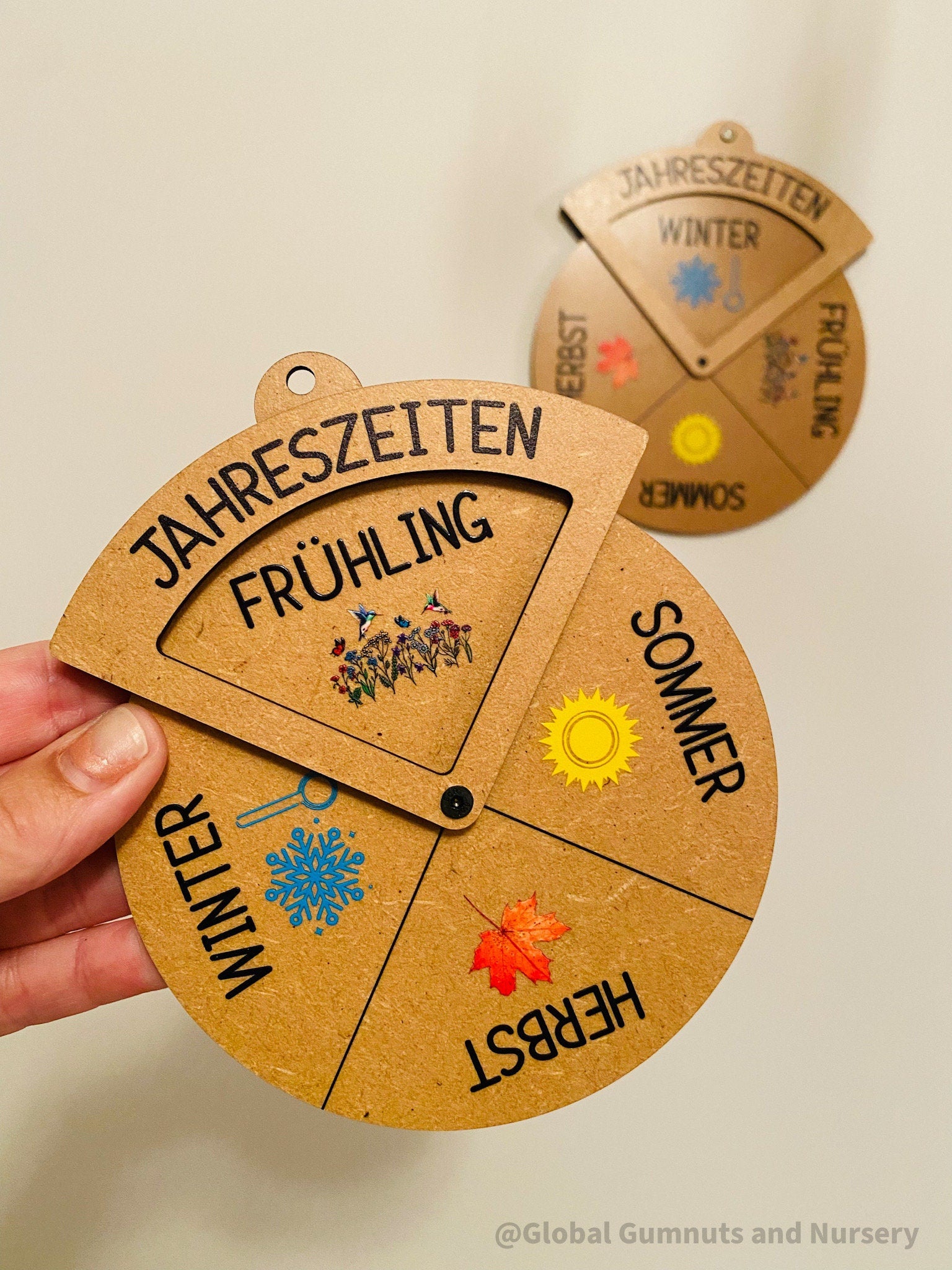 Four Seasons Spinner Dial Wheel: Educational wheel for teaching seasons.